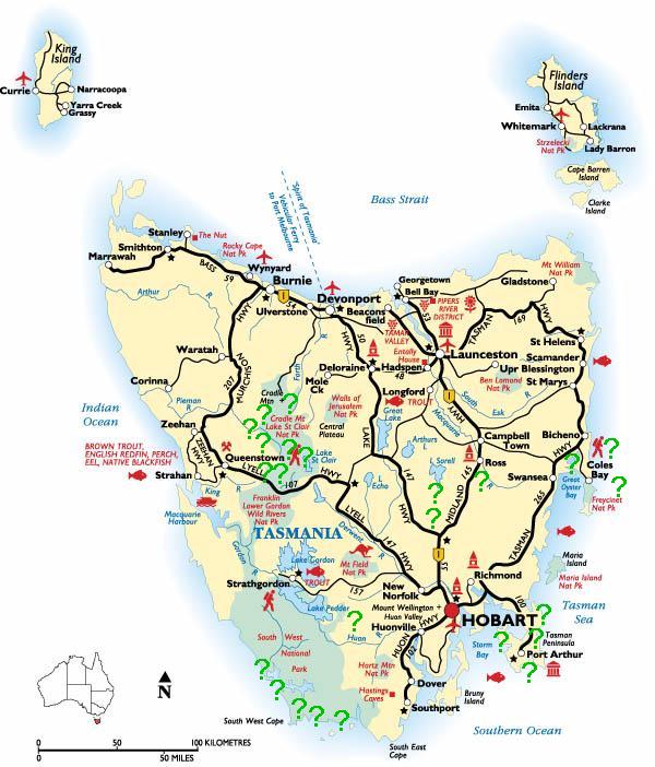 Tasmania map